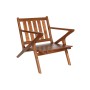 Armchair DKD Home Decor White Brown Dark brown Polyester Teak 64 x 76 x 77 cm