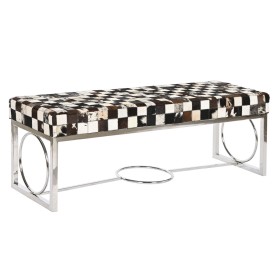 Banquette DKD Home Decor Crème Argenté Brun foncé Acier 122 x 41 x 44 cm
