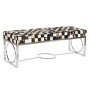 Banquette DKD Home Decor Crème Argenté Brun foncé Acier 122 x 41 x 44 cm