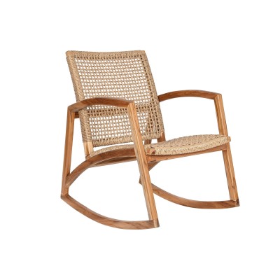 Fauteuil à Bascule DKD Home Decor Naturel Teck 62 x 84 x 85 cm