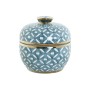 Potiche Home ESPRIT Bleu Doré Aluminium Porcelaine 15 x 15 x 15 cm