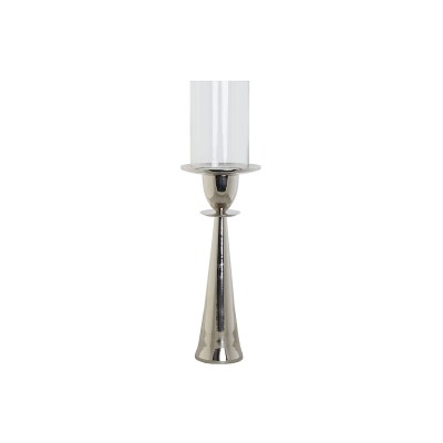 Candleholder DKD Home Decor Silver Aluminium Crystal 14 x 14 x 48 cm