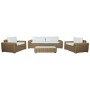 Garden furniture Home ESPRIT White Brown Beige Light brown 248 x 85 x 80 cm 222 x 85 x 80 cm (4 Pieces)
