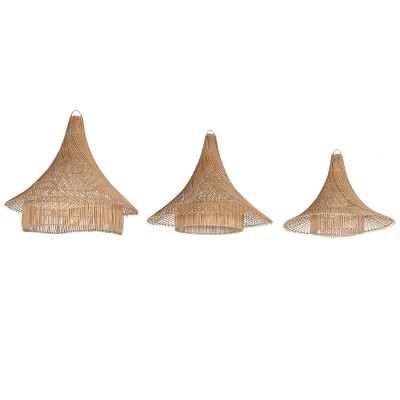 Écran de lampe Home ESPRIT Naturel 80 x 80 x 75 cm (3 Pièces)