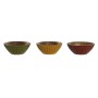 Snack Bowl Home ESPRIT Yellow Green Coral Mango wood 15 x 15 x 8 cm (3 Units)
