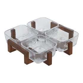 Plateau apéritif Home ESPRIT Transparent Naturel 300 ml 22 x 22 x 6 cm