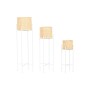 Planter Home ESPRIT White Natural Metal Bamboo 31 x 31 x 103 cm (3 Pieces)