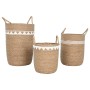Basket set Home ESPRIT White Natural Seagrass Boho (3 Pieces)