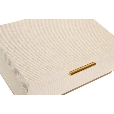 Boîte à bijoux Home ESPRIT Blanc Doré Bois (2 Unités)