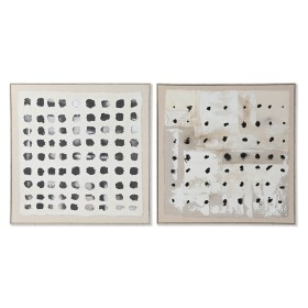 Painting Home ESPRIT Black Beige Jute polystyrene Abstract Modern 102 x 3,2 x 102 cm (2 Units)