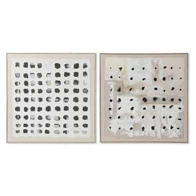Painting Home ESPRIT Black Beige Jute polystyrene Abstract Modern 102 x 3,2 x 102 cm (2 Units)