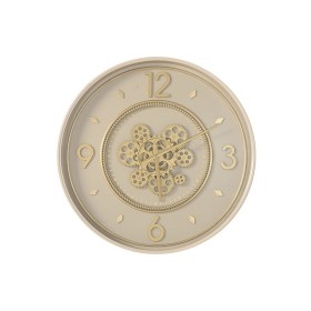 Horloge Murale Home ESPRIT Beige Doré Verre Fer 55,5 x 8,5 x 55,5 cm