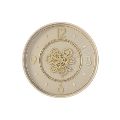 Horloge Murale Home ESPRIT Beige Doré Verre Fer 55,5 x 8,5 x 55,5 cm