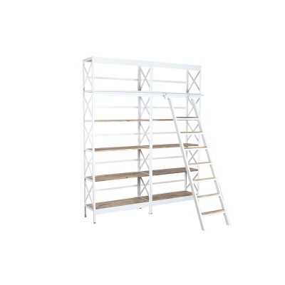 Shelves Home ESPRIT White Natural Metal Mango wood 180 x 35 x 220 cm