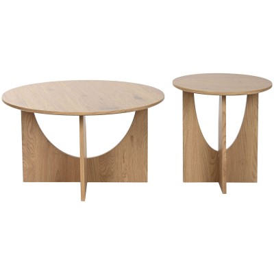 Jeu de 2 tables Home ESPRIT Naturel 75 x 75 x 45 cm