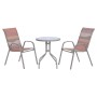 Ensemble Table + 2 Chaises Home ESPRIT Vert Multicouleur Verre Acier 60 x 60 x 70 cm