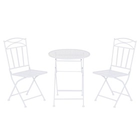 Table set with 2 chairs Home ESPRIT White Iron 60 x 60 x 70 cm