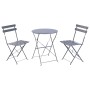 Ensemble Table + 2 Chaises Home ESPRIT Gris Métal 60 x 60 x 71 cm