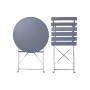 Ensemble Table + 2 Chaises Home ESPRIT Gris Métal 60 x 60 x 71 cm