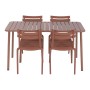 Ensemble Table + 4 Chaises Home ESPRIT Terre cuite polypropylène Fer 140 x 70 x 75 cm
