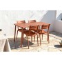 Ensemble Table + 4 Chaises Home ESPRIT Terre cuite polypropylène Fer 140 x 70 x 75 cm