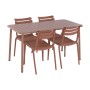 Table set with 4 chairs Home ESPRIT Terracotta polypropylene Iron 140 x 70 x 75 cm