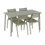 Ensemble Table + 4 Chaises Home ESPRIT Vert polypropylène Fer 140 x 70 x 75 cm