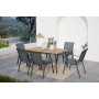 Table set with 6 chairs Home ESPRIT Brown Dark grey Steel Polywood Textilene 150 X 90 X 73 CM