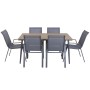 Ensemble Table + 6 Chaises Home ESPRIT Marron Gris foncé Acier Polywood Textilene 150 X 90 X 73 CM