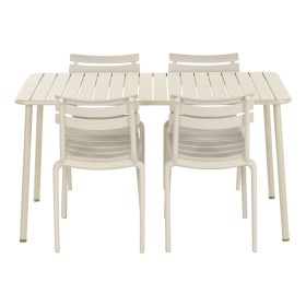 Ensemble Table + 4 Chaises Home ESPRIT Crème polypropylène Fer 140 x 70 x 75 cm