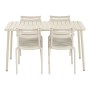 Table set with 4 chairs Home ESPRIT Cream polypropylene Iron 140 x 70 x 75 cm