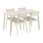 Table set with 4 chairs Home ESPRIT Cream polypropylene Iron 140 x 70 x 75 cm