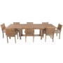 Table set with chairs Home ESPRIT Teak 210 X 100 X 76 CM