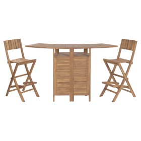 Table set with 2 chairs Home ESPRIT Teak 95 X 70 X 108 CM