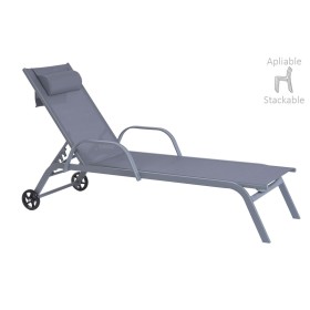 Sun-lounger Home ESPRIT Light grey 199 X 63 X 101 CM