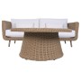 Garden sofa Home ESPRIT White Natural 188 X 89 X 65 CM