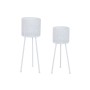 Set of Planters Home ESPRIT White Iron 23 x 23 x 66 cm