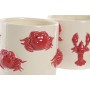 Planter Home ESPRIT Red Cream Ceramic Mediterranean 16,5 X 16,5 X 13 CM (2 Units)