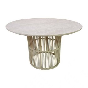 Table de Salle à Manger Home ESPRIT Rotin Bois MDF 120 x 120 x 75 cm