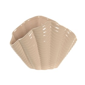 Vase Home ESPRIT Beige Grès Coquillage méditerranéen 25 X 14,5 X 17,5 CM