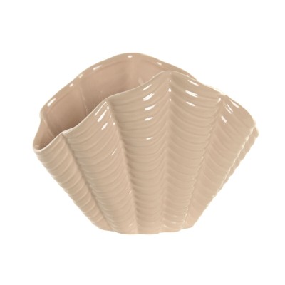 Vase Home ESPRIT Beige Grès Coquillage méditerranéen 25 X 14,5 X 17,5 CM