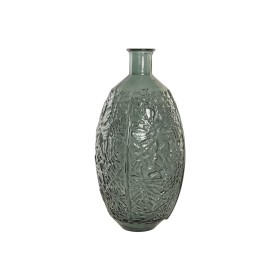 Vase Home ESPRIT Vert Cristal recyclé Tropical Feuille d'une plante 29 x 29 x 59 cm