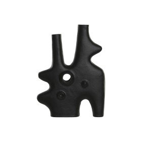 Vase Home ESPRIT Noir Aluminium Abstrait Moderne 30 x 5 x 40 cm