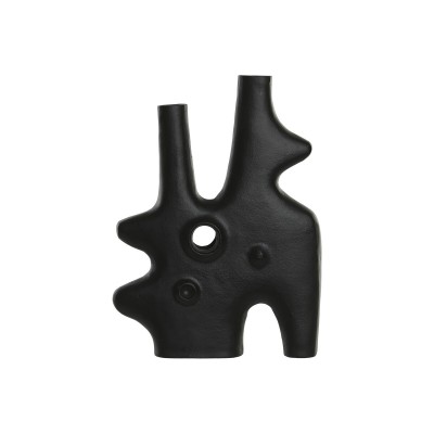 Vase Home ESPRIT Noir Aluminium Abstrait Moderne 30 x 5 x 40 cm