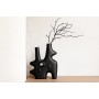 Vase Home ESPRIT Noir Aluminium Abstrait Moderne 30 x 5 x 40 cm