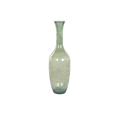 Vase Home ESPRIT Vert Cristal recyclé Style artisanal Tropical 30 x 30 x 100 cm