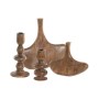 Ensemble de 2 Vases Home ESPRIT Marron Bois de manguier Abstrait Naturel Urbaine 29 X 4,5 X 26 CM (2 Pièces)