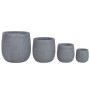 Set of Planters Home ESPRIT Dark grey Fibre Magnesium 50 x 50 x 54 cm (4 Units)