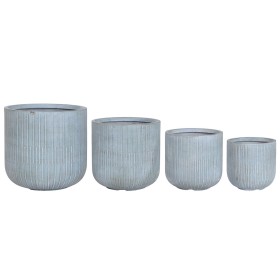 Set de pots de fleurs Home ESPRIT Turquoise Fibre Magnésium 44 x 44 x 43 cm (4 Unités)