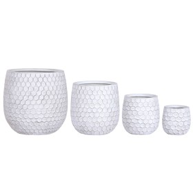 Set de pots de fleurs Home ESPRIT Gris Fibre Magnésium 50 x 50 x 54 cm (4 Unités)